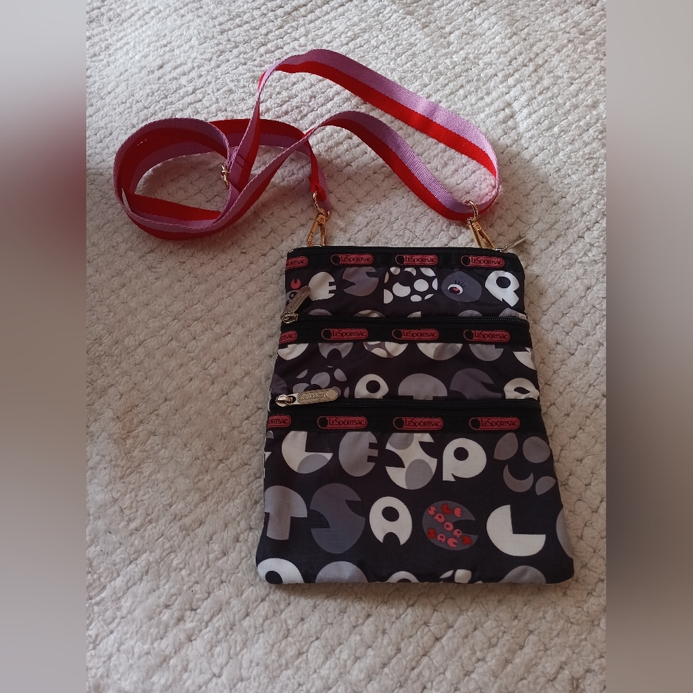 LeSportsac Retired Whammy Print 2009 Kasey Crossbody Adjustable Shoulder Bag